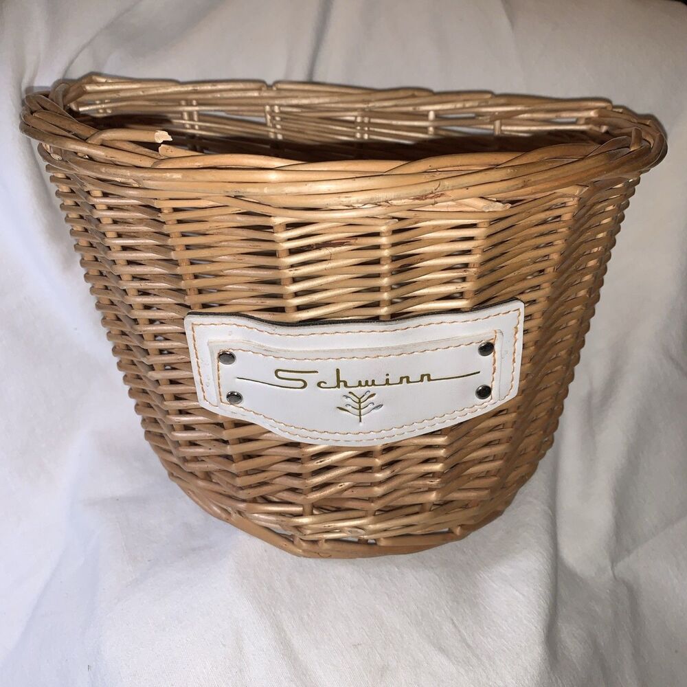 Retro Bike Basket Wicker Woven Bicycle Front Basket Handlebar Storage Basket